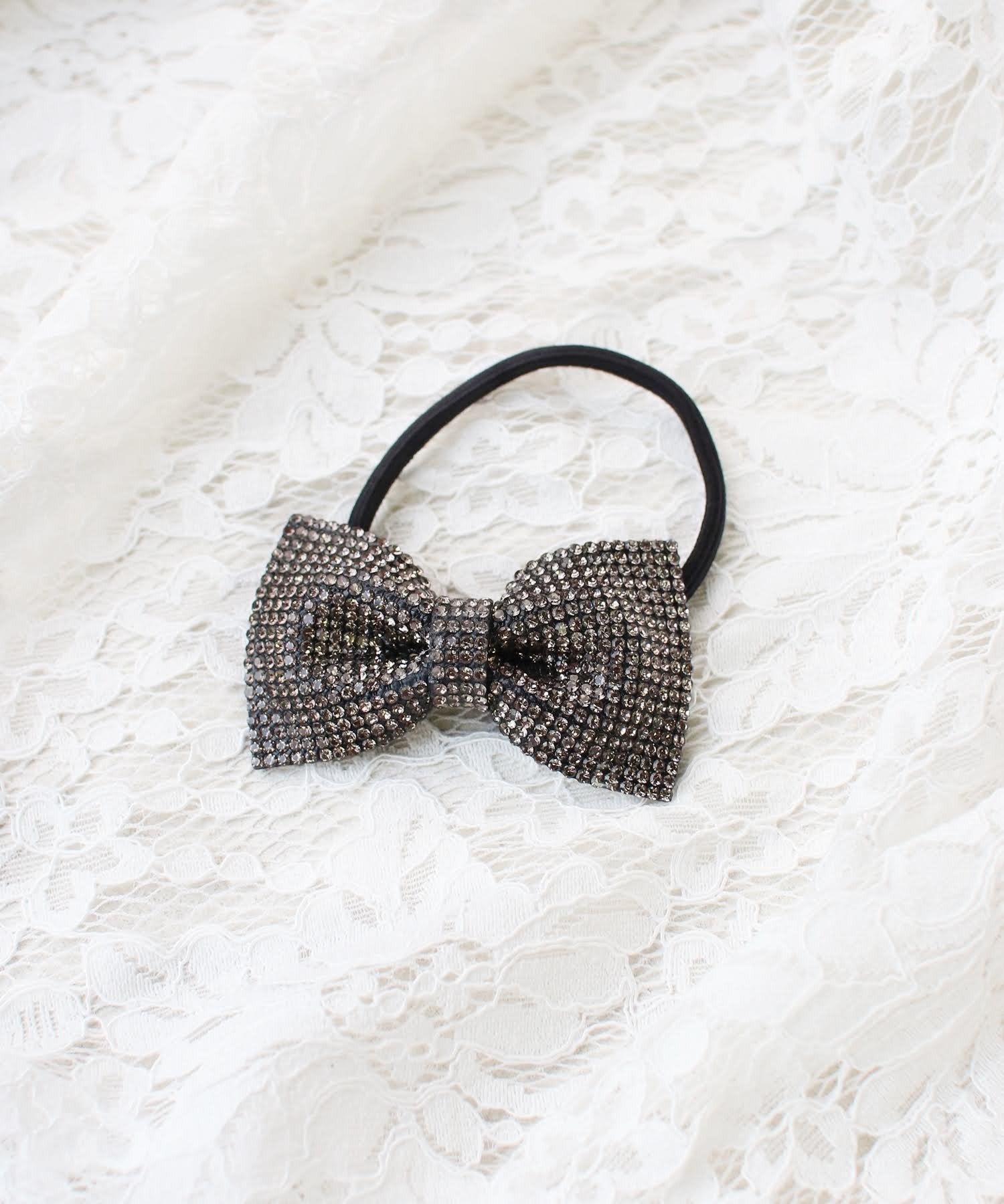 Rora ジル リボンヘアゴム ローラ ヘアアクセサリー ヘアゴム ブラック シルバー ゴールド