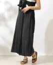 【SALE/60%OFF】SHOO・LA・RUE コーデのアクセントに とろみ総柄ガウチョパンツ シューラルー パンツ その他のパンツ ブラック ベージュ グレー