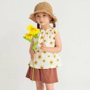 branshes 【おそろい】ひまわり柄セットアップ ブランシェス トップス カットソー・Tシャツ ネイビー ホワイト