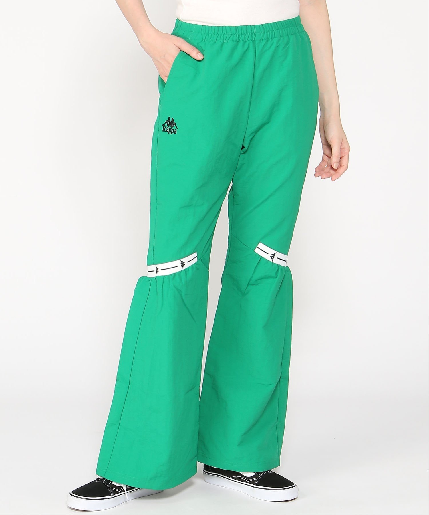 【SALE／66%OFF】Kappa Kappa/(W)バンダフレアパンツ ニッキー パンツ その他のパンツ ブラック グリーン ネイビー【送料無料】