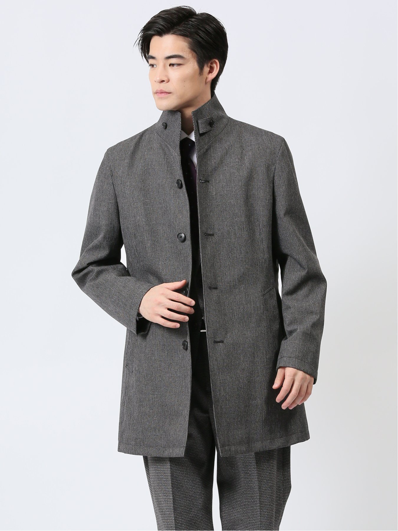 【SALE/50%OFF】TAKA-Q 撥水防風 イタリアンカラーコート ホップサックグレー タカキュー ジャケット・アウター その他のジャケット・アウター グ...