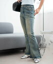 WEGO LADY'S レースアップフリンジストレッチフレアデニムパンツ ウィゴー パンツ ジーンズ・デニムパンツ ブラック【送料無料】