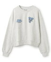 pom ponette junior ミントくん サガラ刺しゅうトレーナー ナルミヤオンライン トップス スウェット・トレーナー ホワイト【送料無料】
