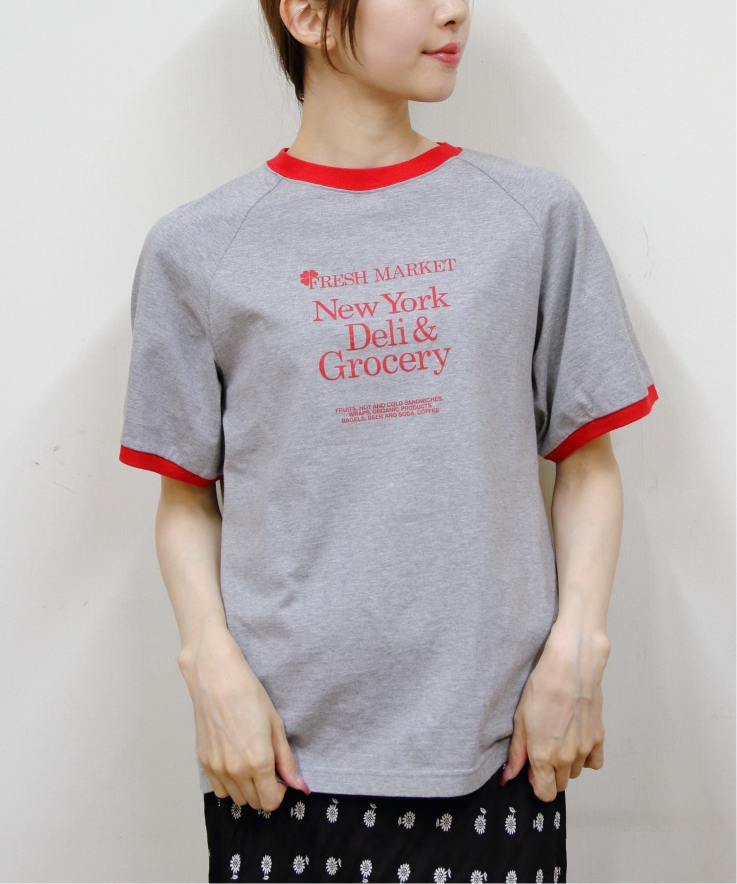 THE SHINZONE THE SHINZONE / フレッシュマーケットリンガーTEE 26SMSCU12 ステップス トップス カットソー・Tシャツ グレー ネイビー