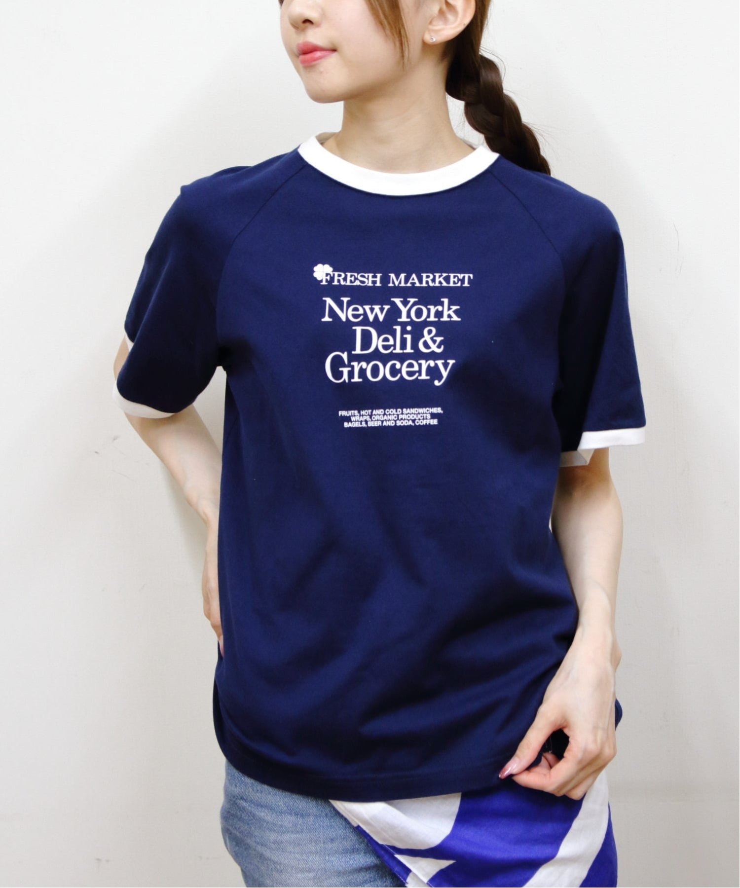 THE SHINZONE THE SHINZONE / フレッシュマーケットリンガーTEE 26SMSCU12 ステップス トップス カットソー・Tシャツ グレー ネイビー