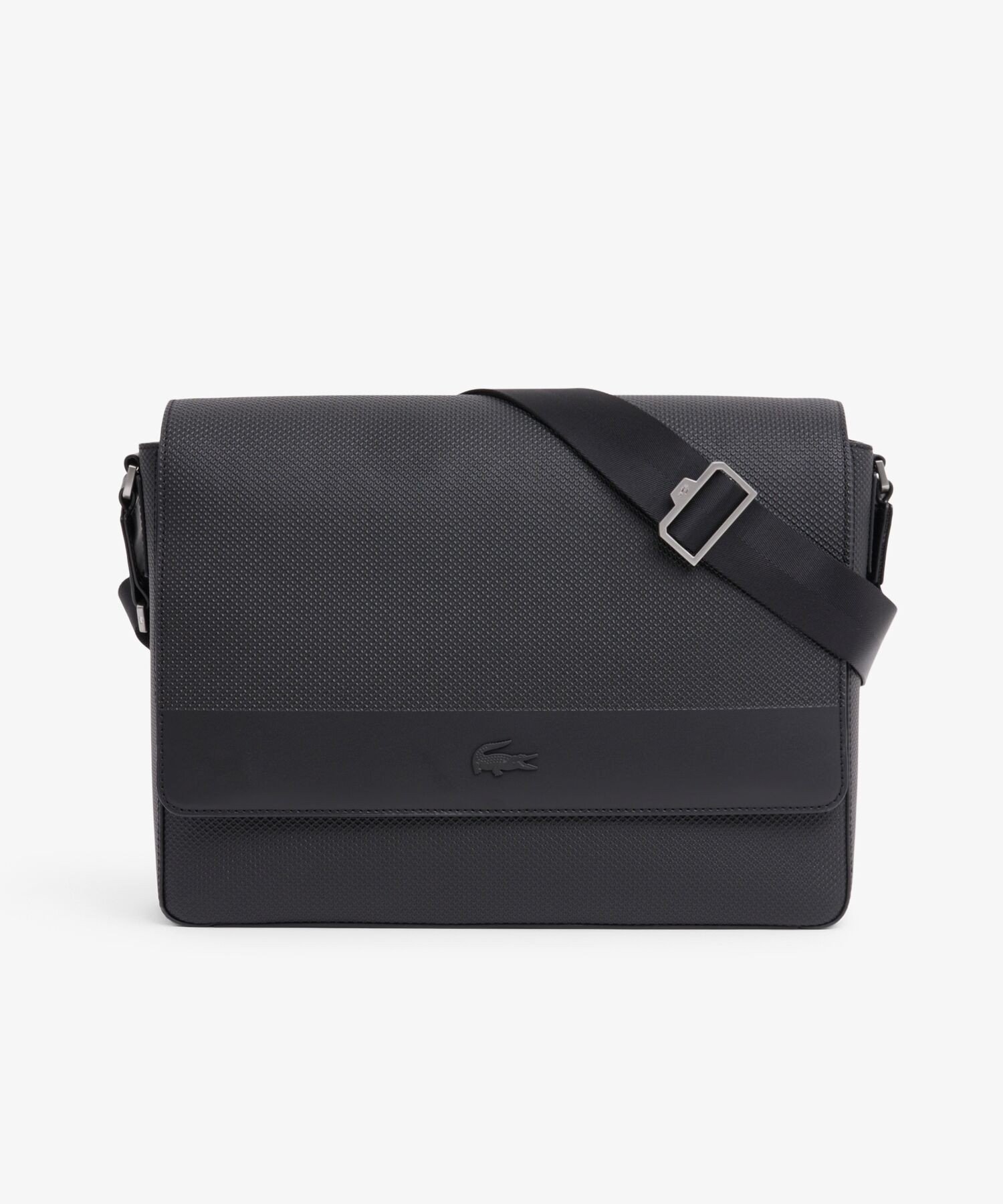 LACOSTE シャンタコ レザー メッセンジャーバッグ ラコステ バッグ メッセンジャーバッグ ブラック【送料無料】