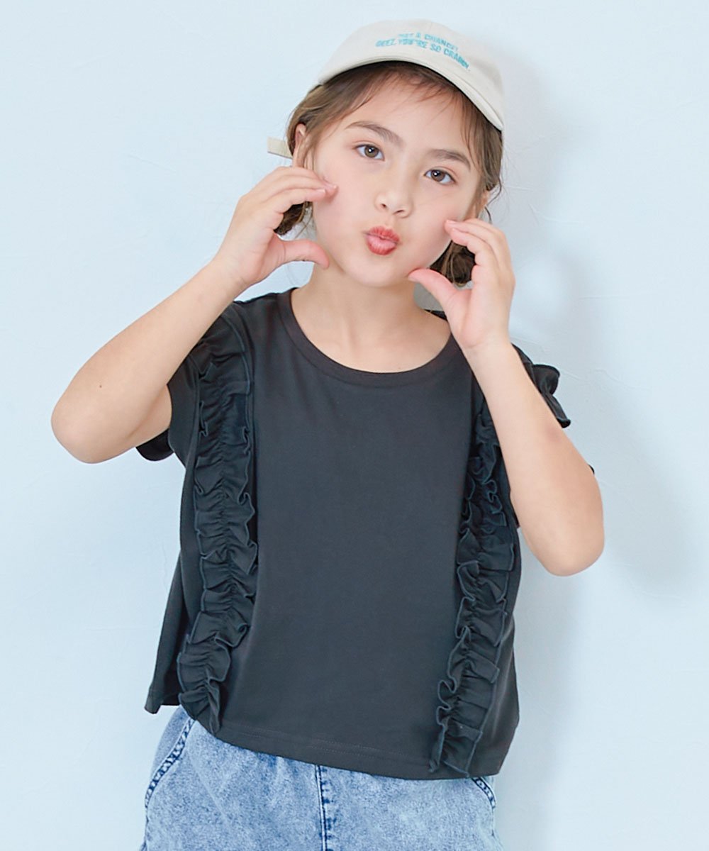 devirock えらべる フリルデザイン 半袖Tシャツ 子供服 キッズ 女の子 フリル Tシ...