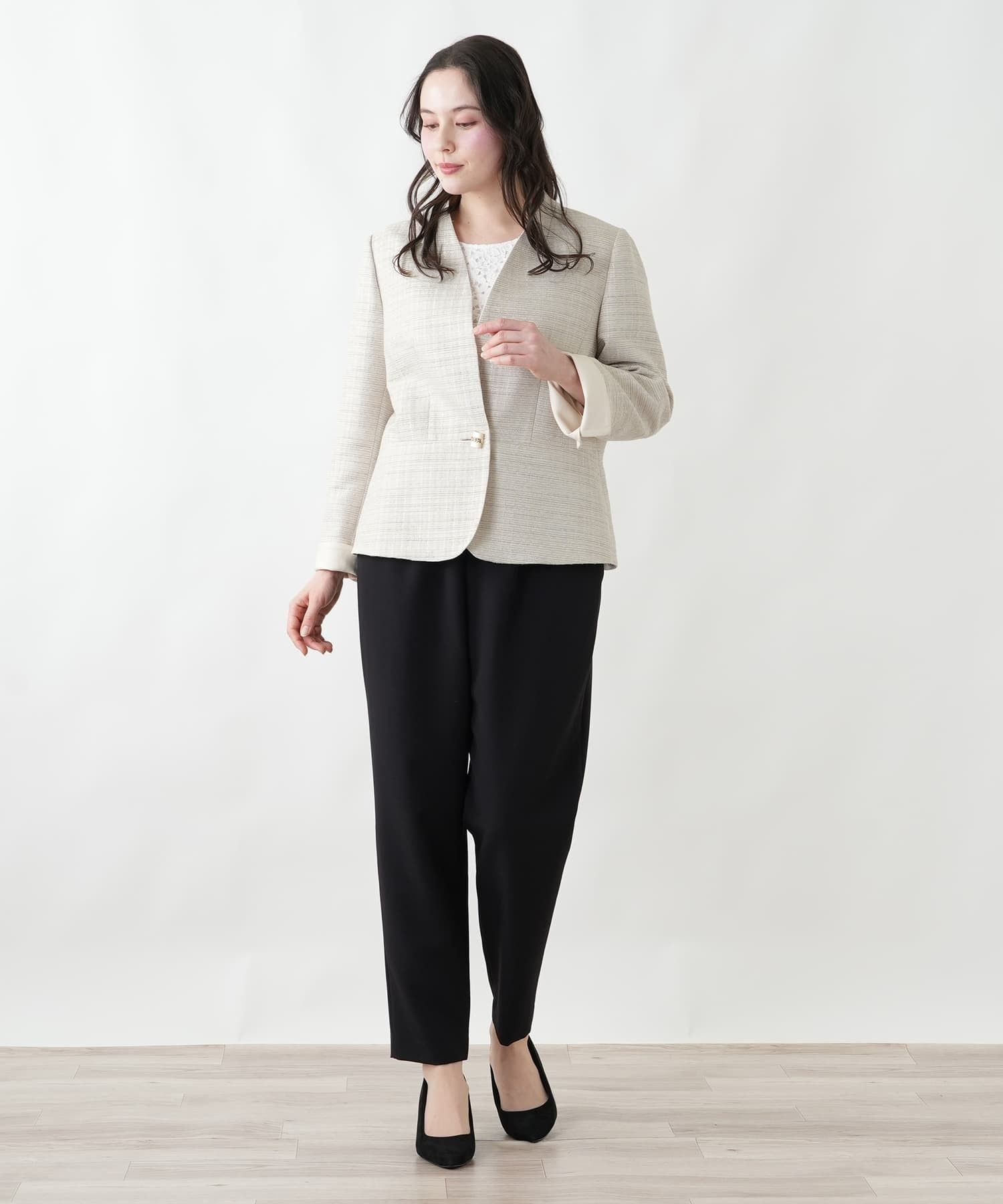 Leilian PLUS HOUSE 【店頭人気】ジャケット【ROCHAS Premiere】 レリアン プラスハウス ジャケット・アウター テーラードジャケット・ブレザー ベージュ