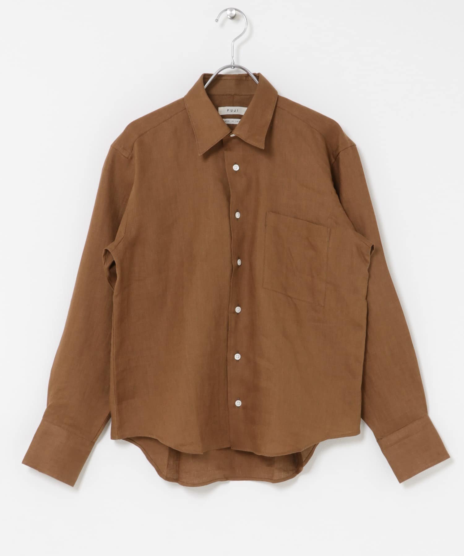 URBAN RESEARCH DOORS FUJI LINEN STANDARD SHIRTS アーバンリサーチドアーズ トップス シャツ・ブラウス ホワイト ブラウン【送料無料】