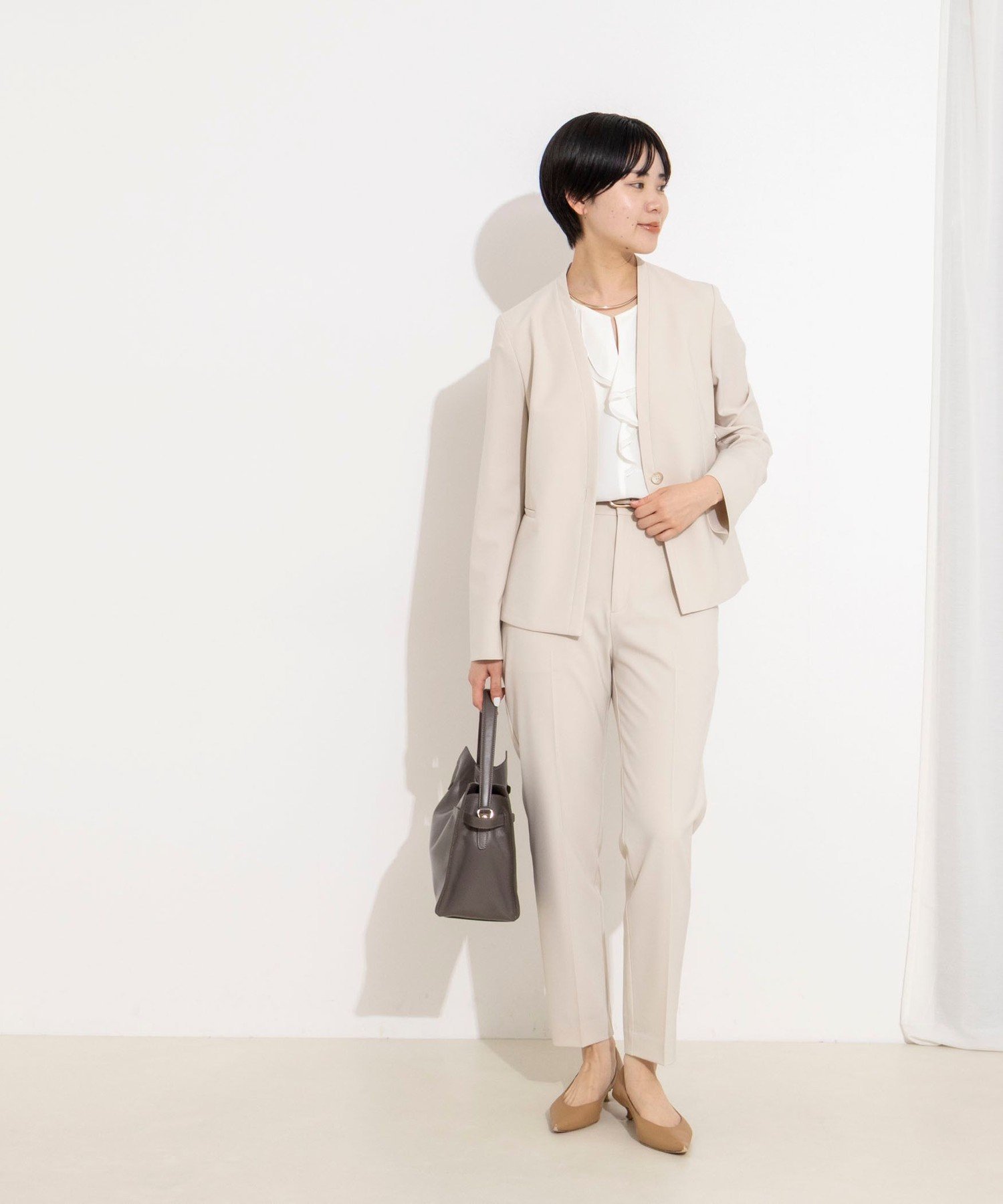 NOLLEY'S sophi 《セットアップ対応》ウォッシャブル2WAY ツイルストレッチテーパードパンツ ノーリーズ パンツ その他のパンツ ベージュ ブラック【送料無料】