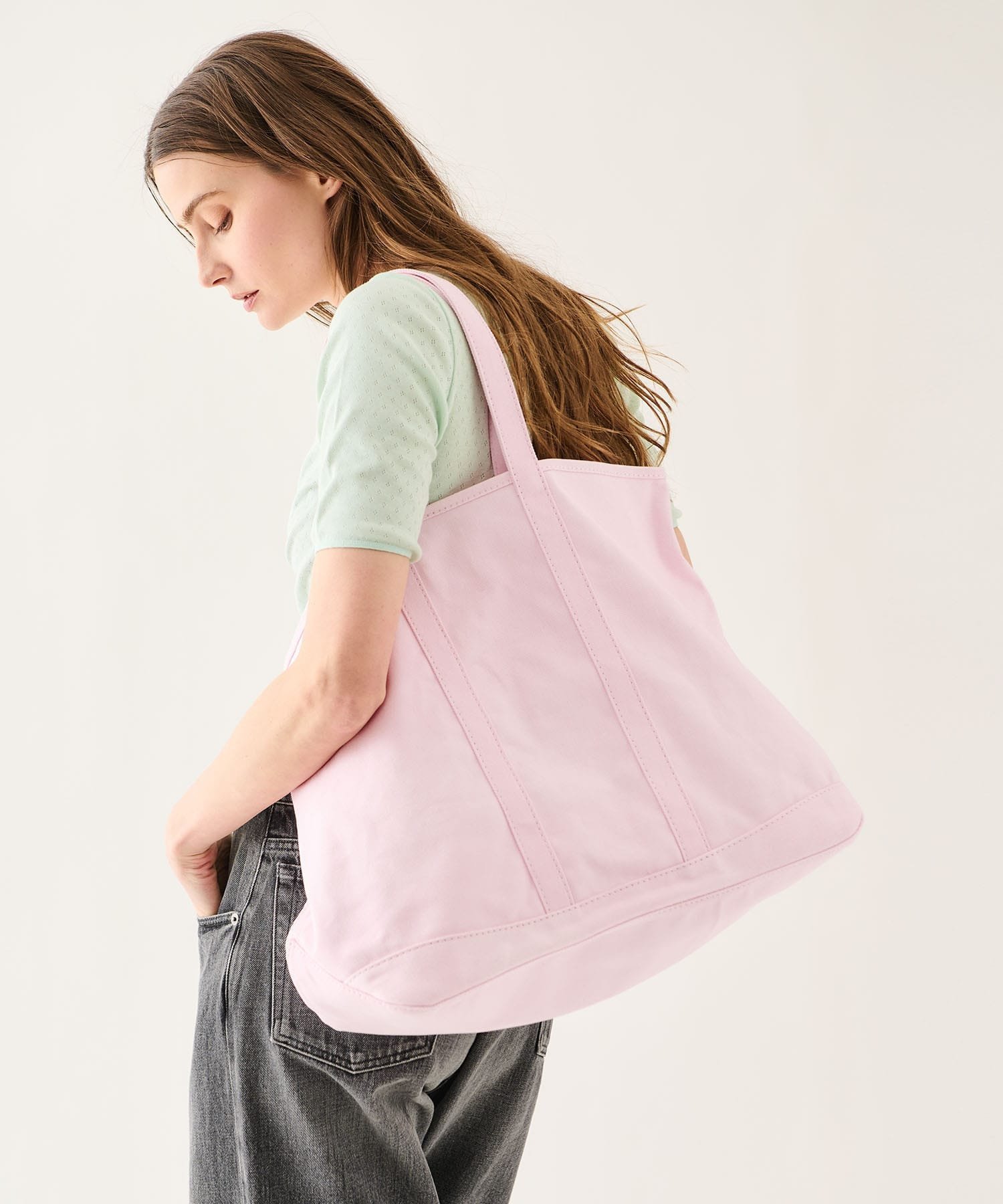 J.B.ATTIRE J.B.ATTIRE / ビッグ キャンバストート《ESTNATION EXCLUSIVE》 エストネーション バッグ トートバッグ ピンク【送料無料】