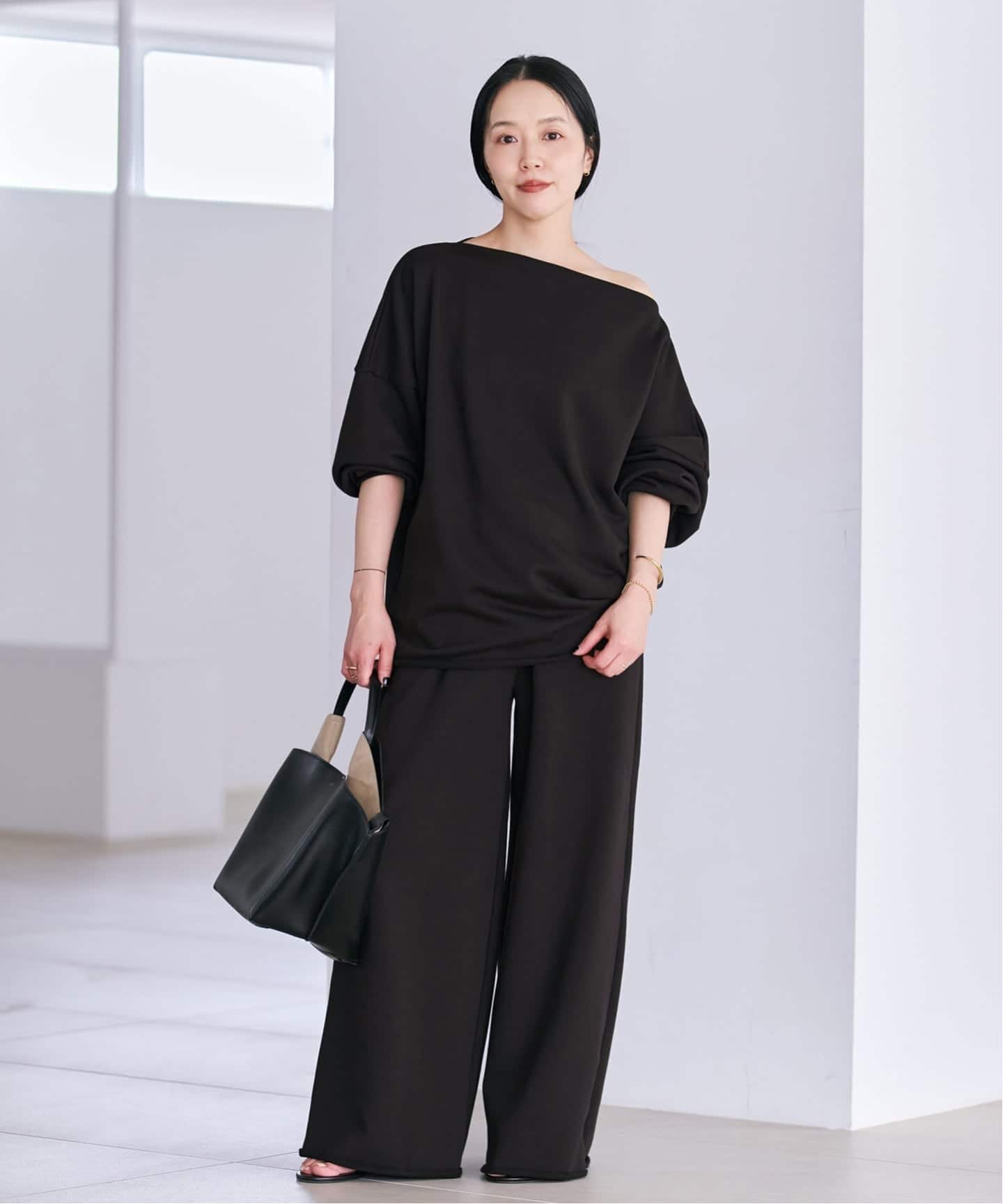 plage 《予約》nuance sweat プルオーバー プラージュ トップス カットソー・Tシャツ グレー ベージュ