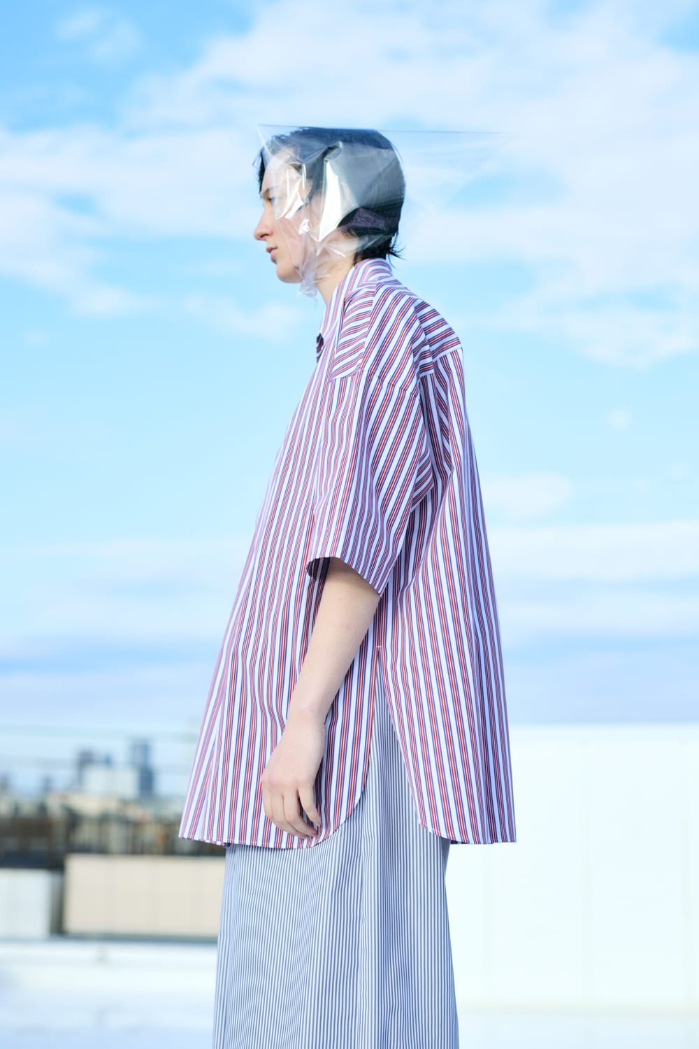 ENFOLD BOX SHIRT エンフォルド トップス シャツ・ブラウス レッド