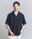 BEAUTY&YOUTH UNITED ARROWS 【WEB限定 WARDROBE SMART】テック シアサッカー オープンカラー シャツ ビューティー＆ユース　ユナイテッドアローズ トップス シャツ・ブラウス ネイビー ブラック ベージュ【送料無料】