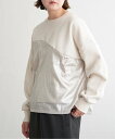 【SALE/29%OFF】notch. 裏起毛メタリック切り替えスウェット ノッチ トップス その他のトップス グレー ホワイト ブラック【送料無料】