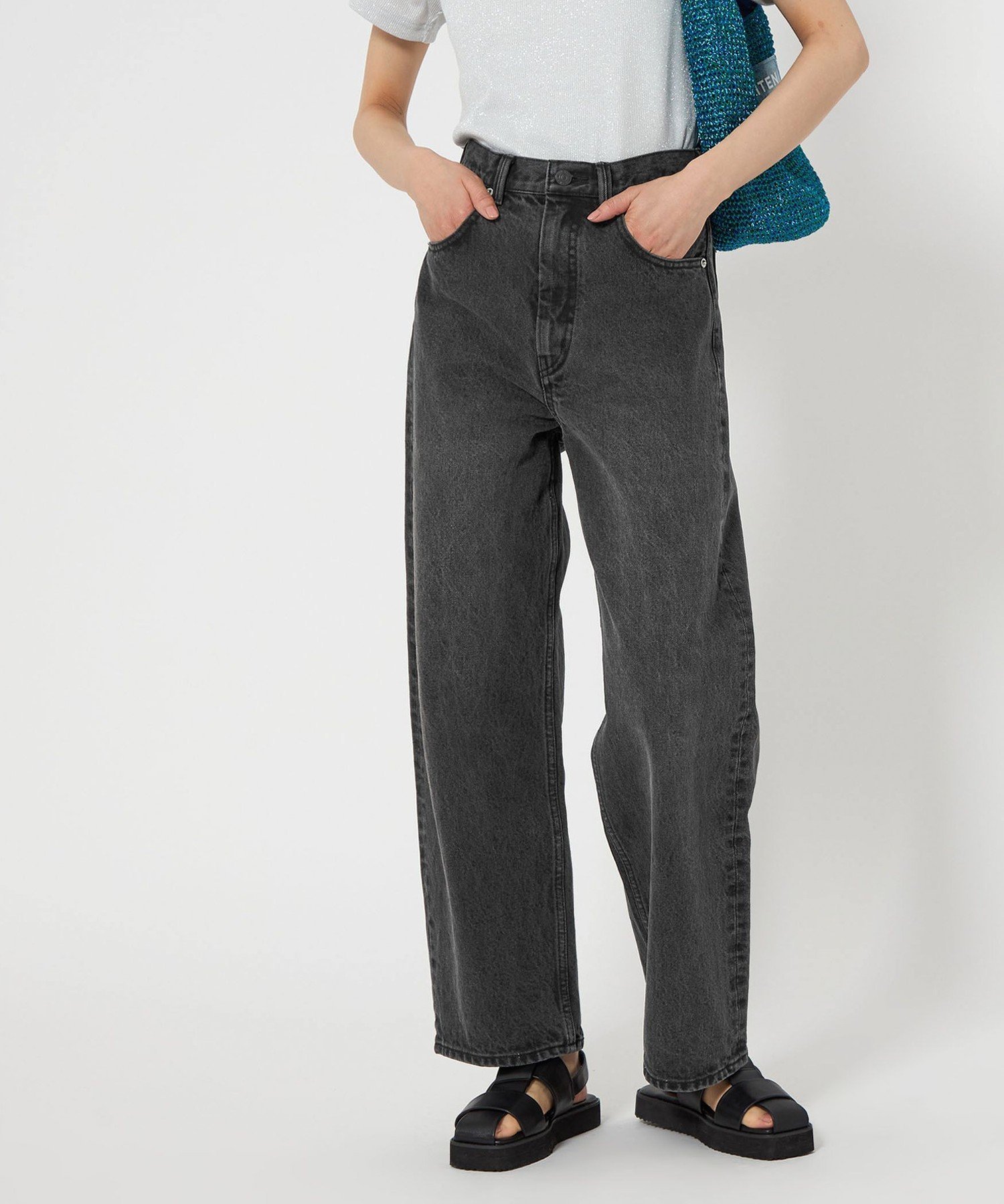 CITEN ＜CITEN＞エッセンシャルストレートデニム シテン パンツ ジーンズ・デニムパンツ ブラック ブルー ネイビー【送料無料】のサムネイル