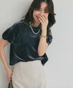 La boutique BonBon 【追加オーダー決定!着回し力抜群】ベロアチューリップトップス ラブティックボンボン トップス カットソー・Tシャツ ブラック グレー【送料無料】
