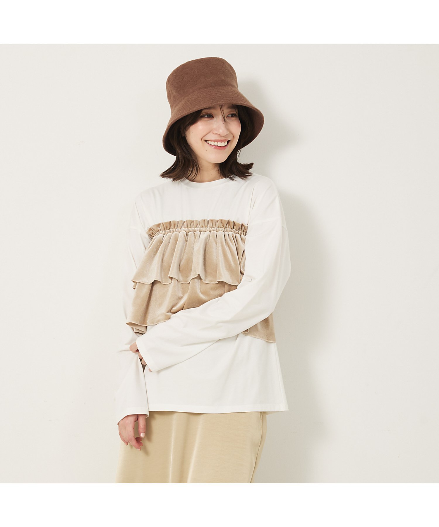 【SALE／32%OFF】abahouse mavie ウールバスク ハット アバハウス マヴィ 帽子 ハット ブラウン ブラック【送料無料】