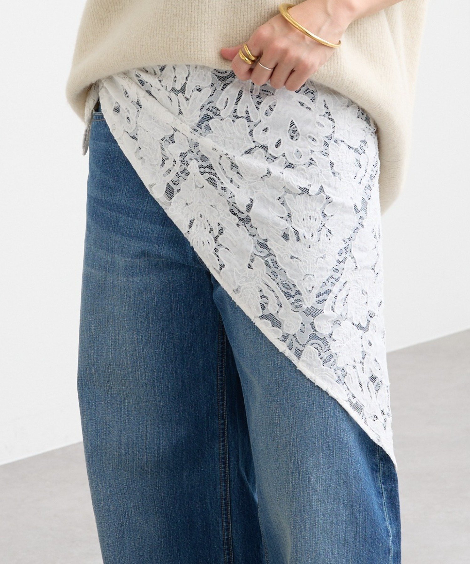 RIVE DROITE 予約【a Nice (ア ・ニース)】クラフトレースストール リヴドロワ ファッション雑貨 マフラー・ストール・ネックウォーマー ブラック ホワイト【送料無料】