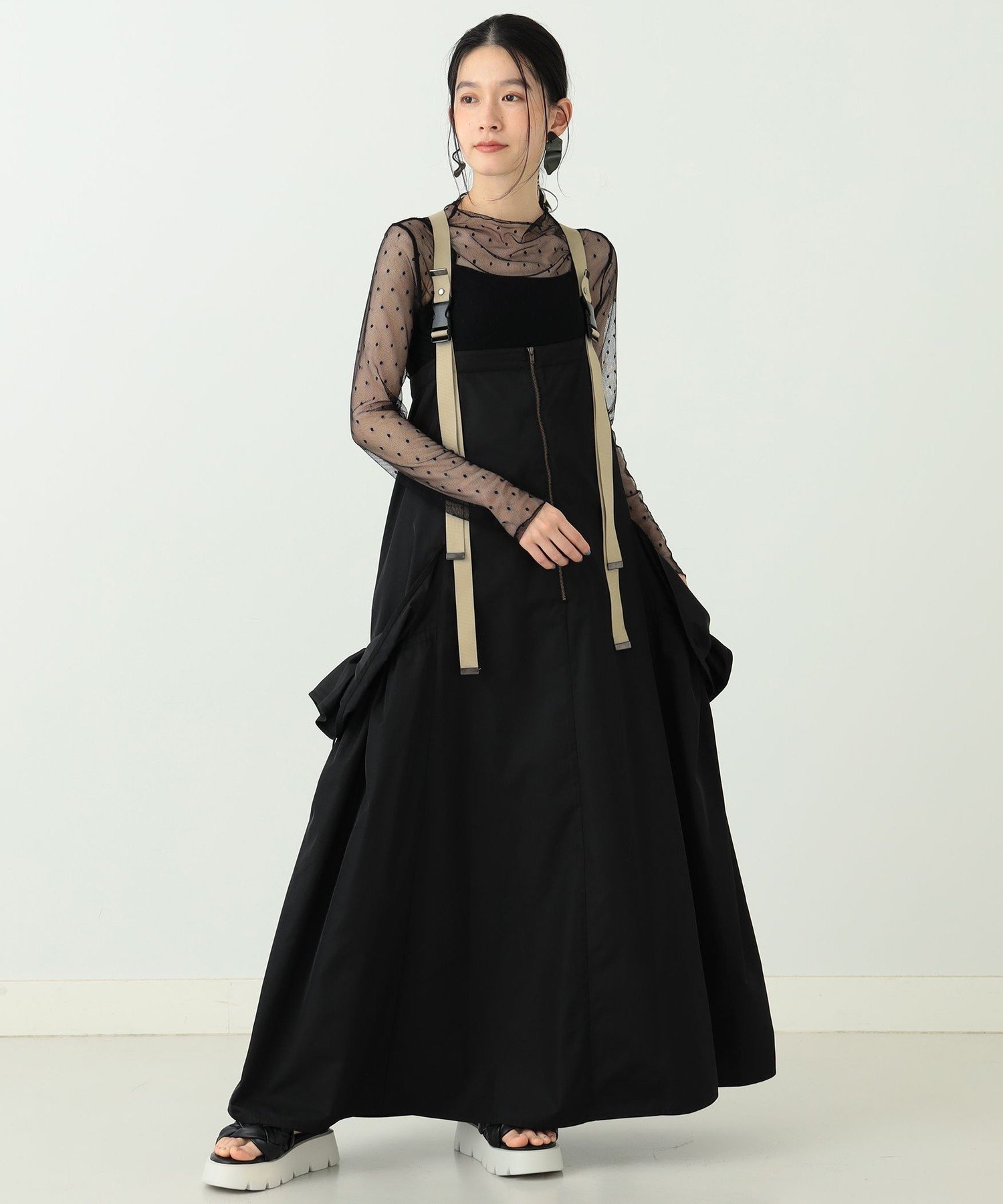 CAROLINA GLASER CAROLINA GLASER / ギャザージャンバースカート カロリナ グレイサー スカート ロング・マキシスカート ブラック カーキ【送料無料】のサムネイル