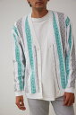 【SALE/60%OFF】AZUL BY MOUSSY レトロ3Dジャガードカーディガン アズールバイマウジー トップス カーディガン ホワイト ブルー ブラック