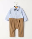 【SALE/30%OFF】SHIPS KIDS SHIPS KIDS:70~80cm / 蝶ネクタイ 長袖 ロンパース シップス マタニティウェア・ベビー用品 ロンパース・カバーオール ネイビー ベージュ【送料無料】(4)