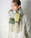 【SALE/49%OFF】LAKOLE ブークレーボーダーマフラー ラコレ ファッション雑貨 マフラー・ストール・ネックウォーマー ホワイト イエロー オレンジ
