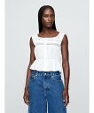 【SALE/40%OFF】GAP (W)レーストリム ぺプラム クロップドトップス ギャップ トップス ノースリーブ・タンクトップ ピンク ブラック ホワイト【...
