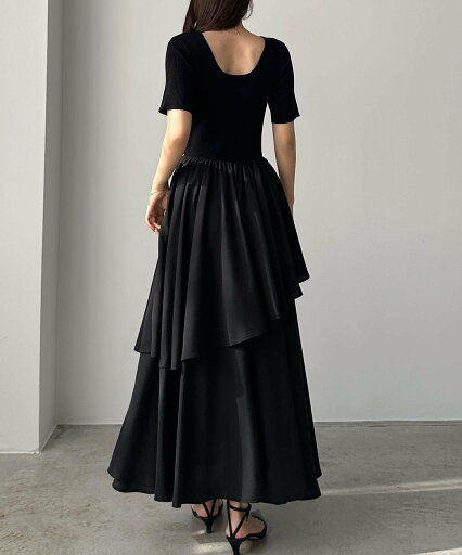 【SALE/15%OFF】JUNOAH Louere ニットドッキングティアードワンピース ジュノア ワンピース・ドレス ワンピース ネイビー ホワイト ブラック【送料無料】 【SALE/15%OFF】JUNOAH Louere ニットドッキングティアードワンピース ジュノア ワンピース・ドレス ワンピース ネイビー ホワイト ブラック【送料無料】