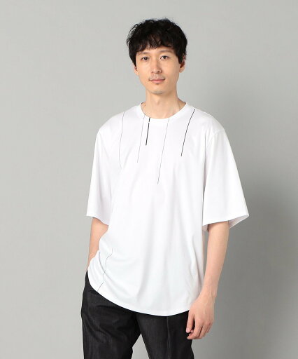COMME CA MEN シルケットスムース ラインTシャツ コムサメン トップス カットソー・Tシャツ ブラック ホワイト【送料無料】 COMME CA MEN シルケットスムース ラインTシャツ コムサメン トップス カットソー・Tシャツ ブラック ホワイト【送料無料】