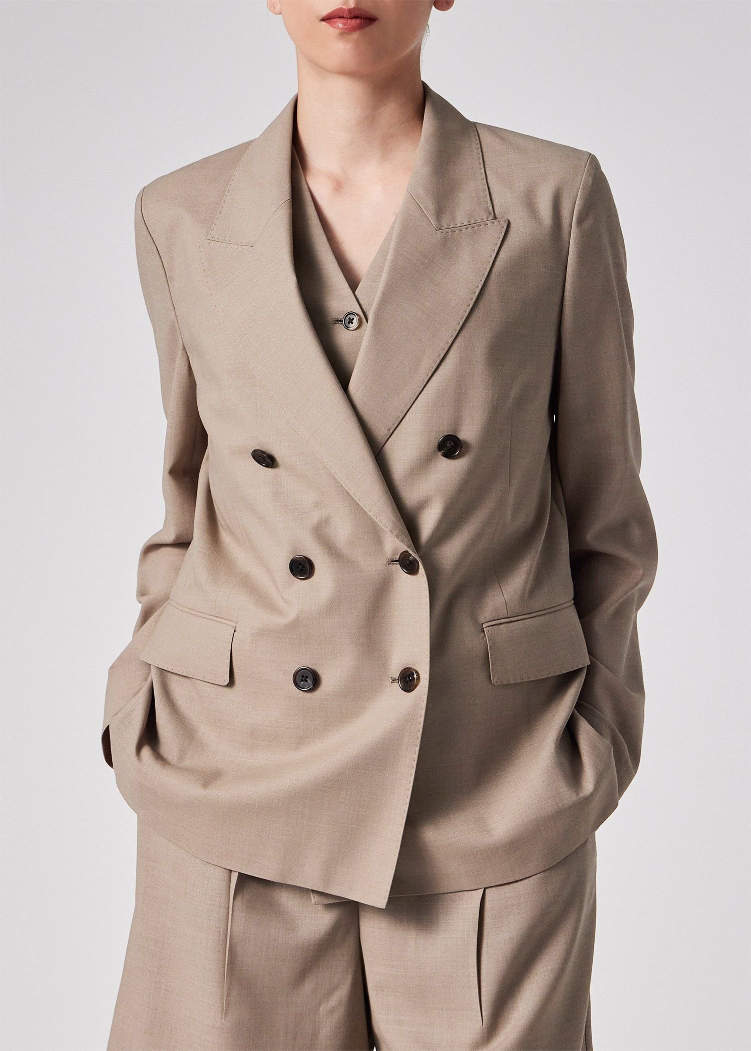 【SALE／30%OFF】Paul Smith ウィメンズ クリスプウール ダブルジャケット ポール・スミス ジャケット・アウター テーラードジャケット・ブレザー ベージュ【送料無料】