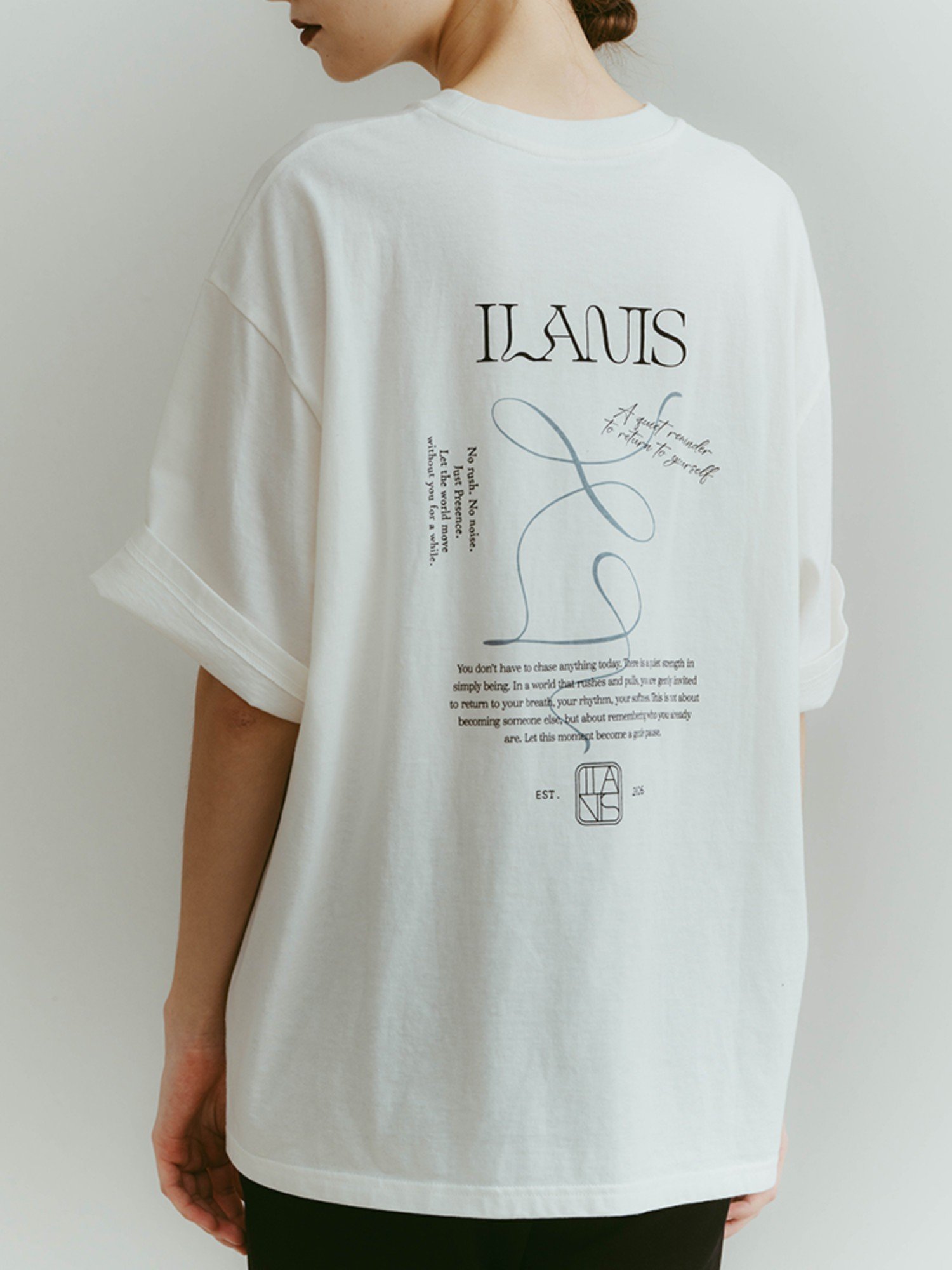 ILANIS ILANIS Graphic Tee マルテ トップス カットソー・Tシャツ ホワイト ベージュ