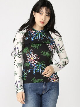 【SALE／50%OFF】KENZO (W)Sea Lily Fluid Jersey Fitted LS Top ケンゾー カットソー カットソーその他 ブラック【送料無料】