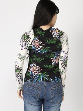 【SALE／50%OFF】KENZO (W)Sea Lily Fluid Jersey Fitted LS Top ケンゾー カットソー カットソーその他 ブラック【送料無料】