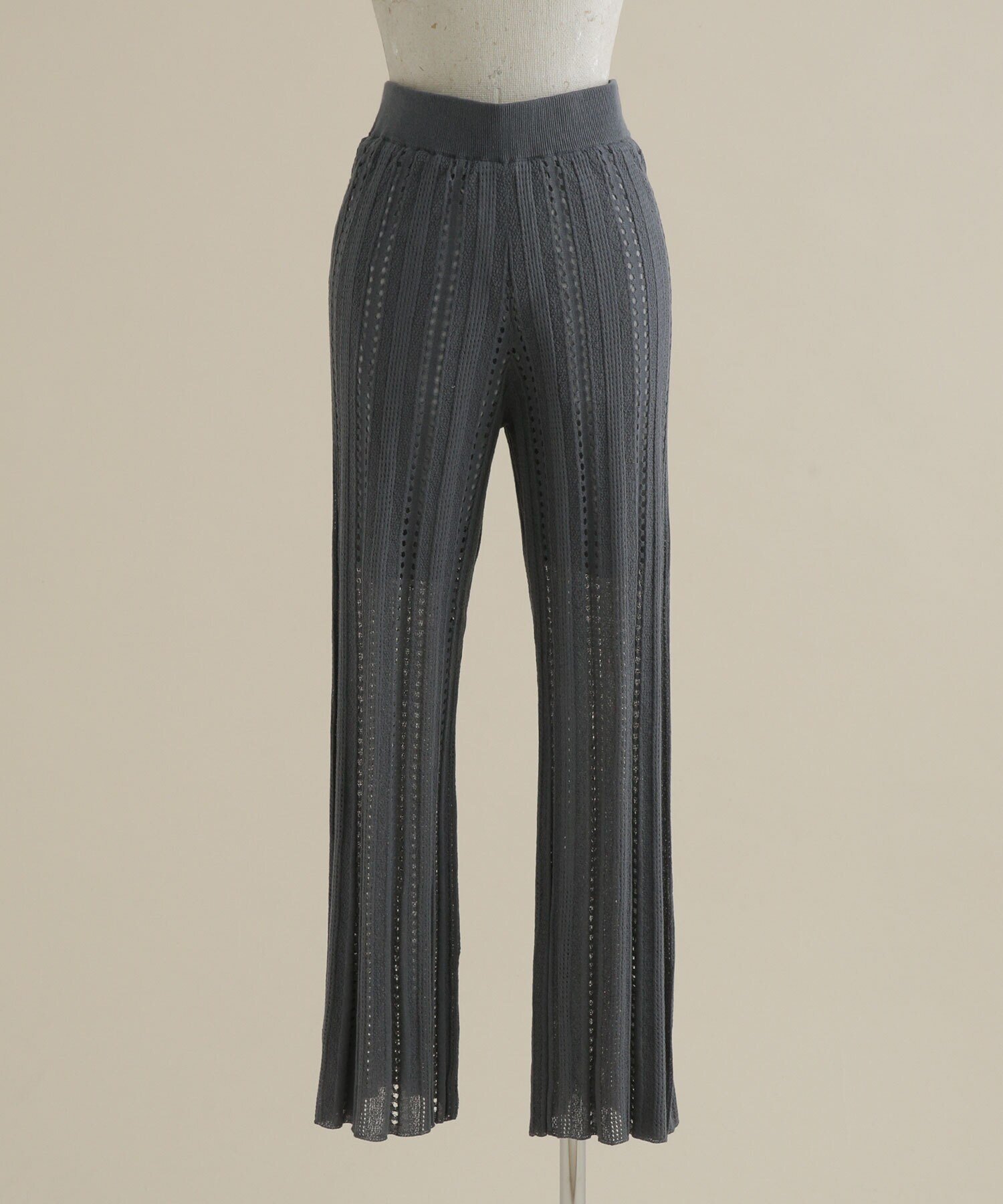 【SALE／50%OFF】NANO universe casa fline/透かしフレアニットパンツ ナノユニバース パンツ その他のパンツ グレー ホワイト【送料無料】のサムネイル