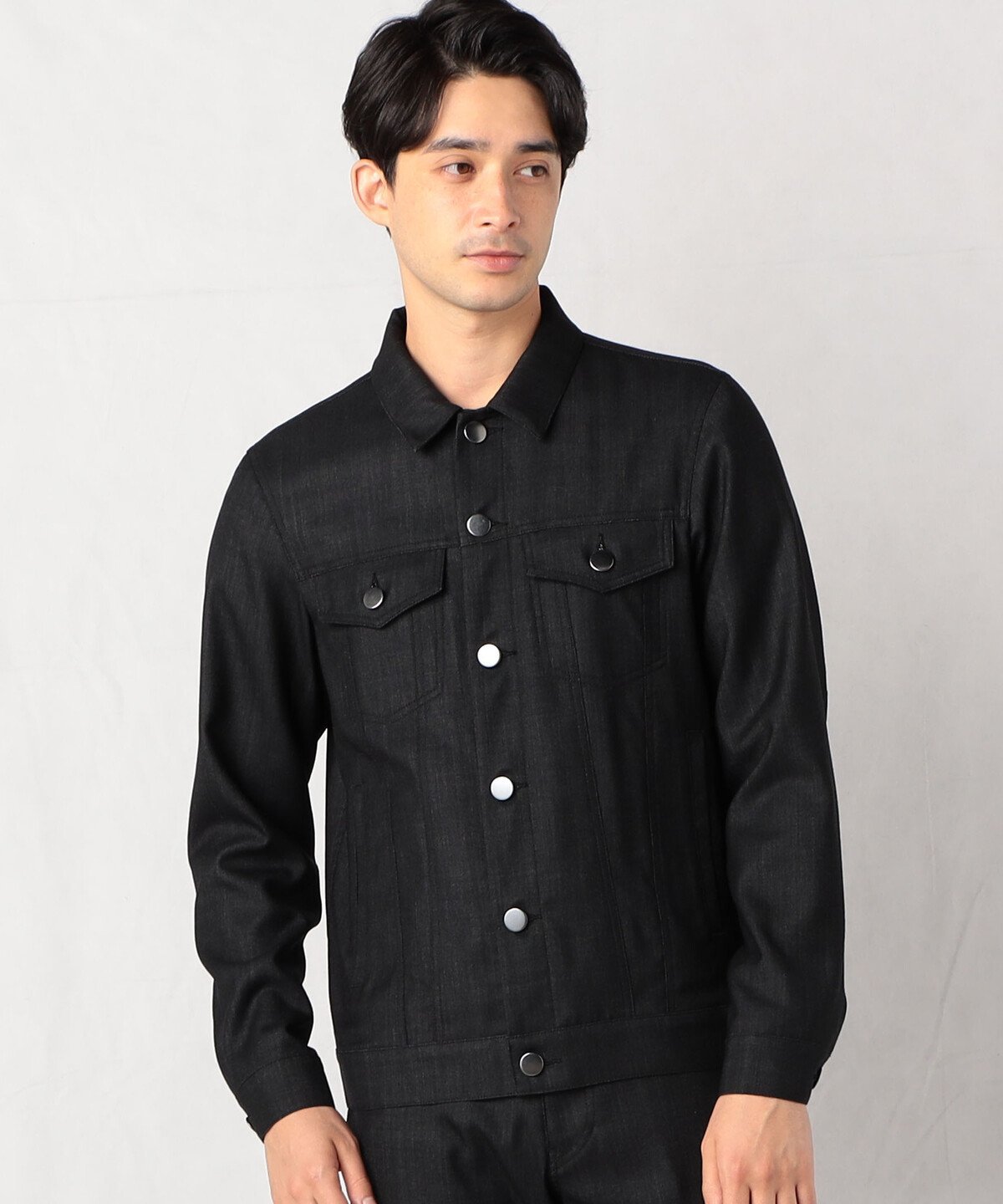 【SALE/40%OFF】COMME CA MEN 【COMME CA MEN】ウールデニム Gジャン コムサメン ジャケット・アウター デニムジャケット ブラック ネイビー【送料無料】