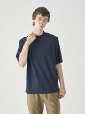 JOHN SMEDLEY コットン オーバーサイズモックネックTシャツ|UTS952 ジョンスメドレー トップス カットソー・Tシャツ ネイビー【送料無料】