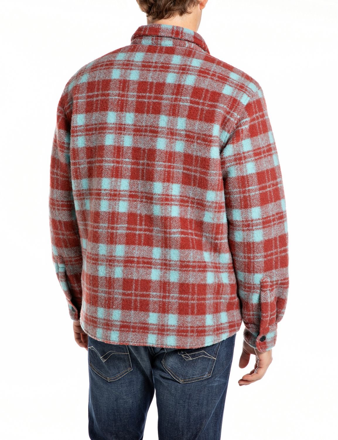 【SALE／50%OFF】REPLAY チェックウールシャツジャケット リプレイ ジャケット・アウター カバーオール・ワークジャケット ブラウン【送料無料】