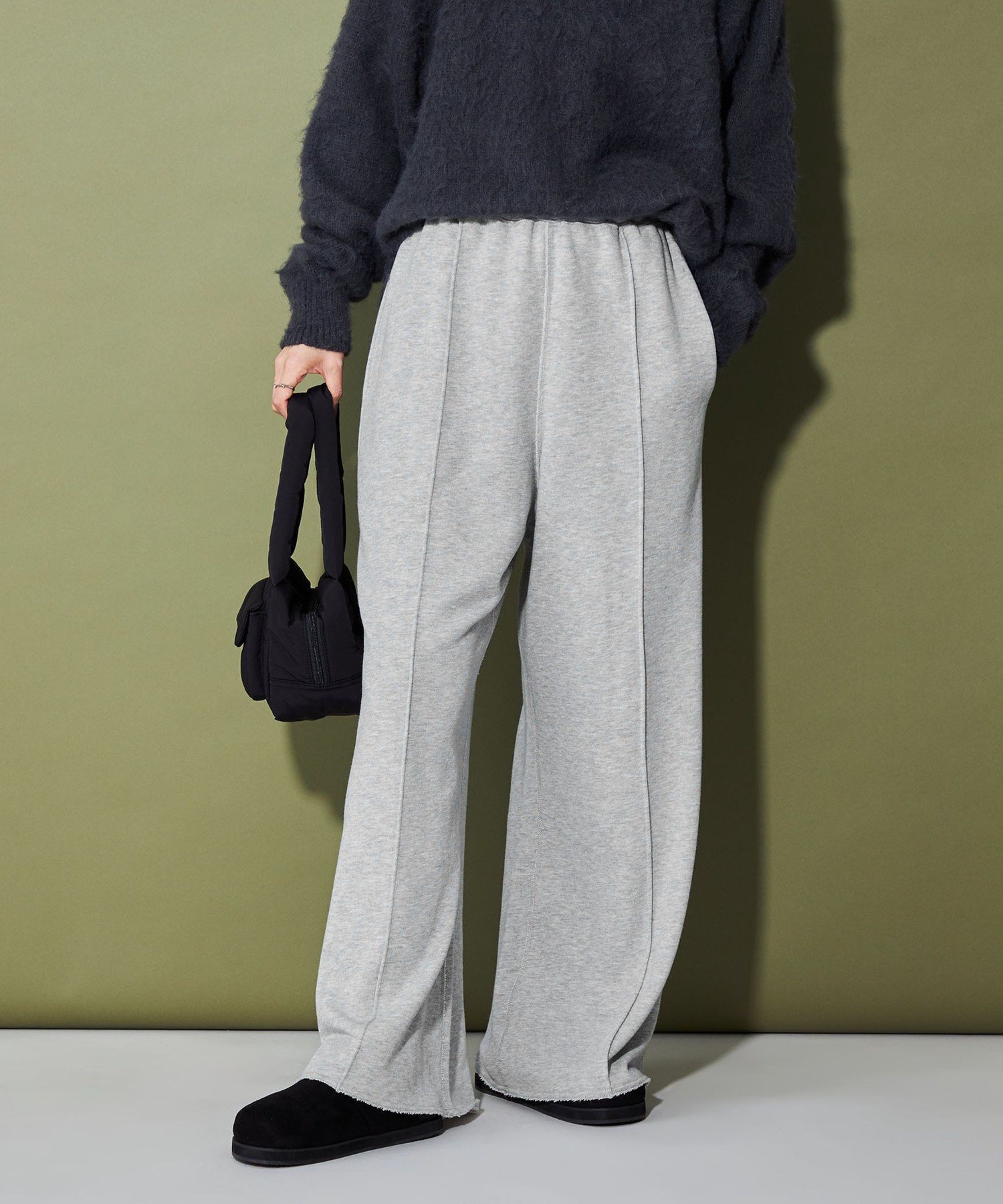 CITEN ＜CITEN＞ピンタックスウェットワイドパンツ シテン パンツ ジャージ・スウェットパンツ グレー【送料無料】のサムネイル