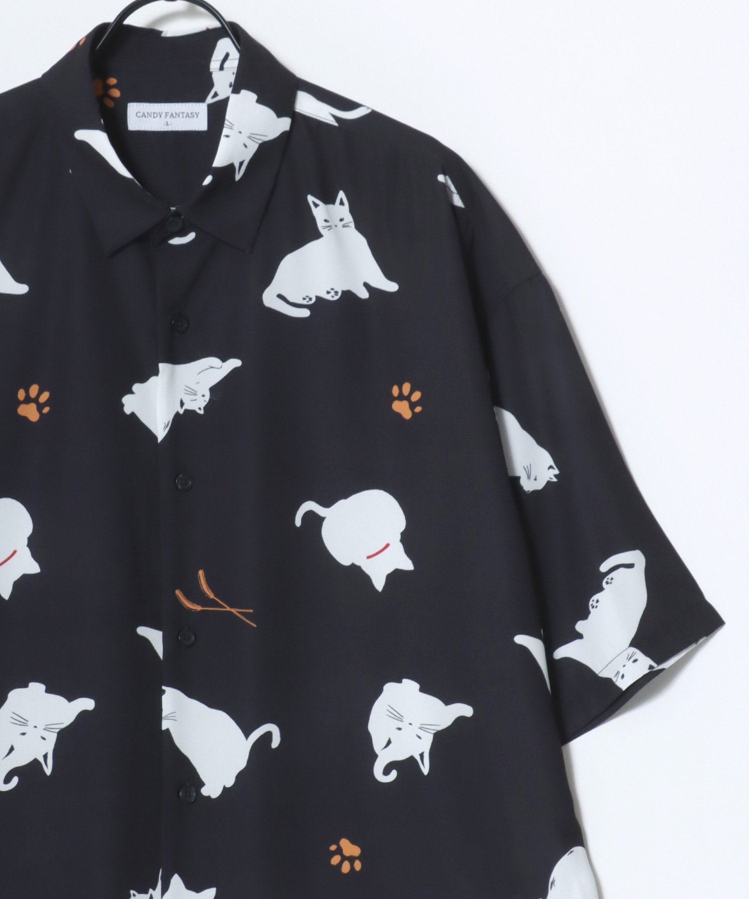 【SALE/27%OFF】Lazar アニマル 総柄 オーバーサイズ シャツ 冷感素材 メンズ レディース ラザル トップス シャツ・ブラウス ホワイト ブラッ...