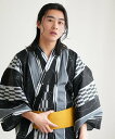 utatane メンズ 浴衣3点セット 墨黒の雪輪矢絣 ウタタネ 着物・浴衣・和装小物 浴衣【送料無料】