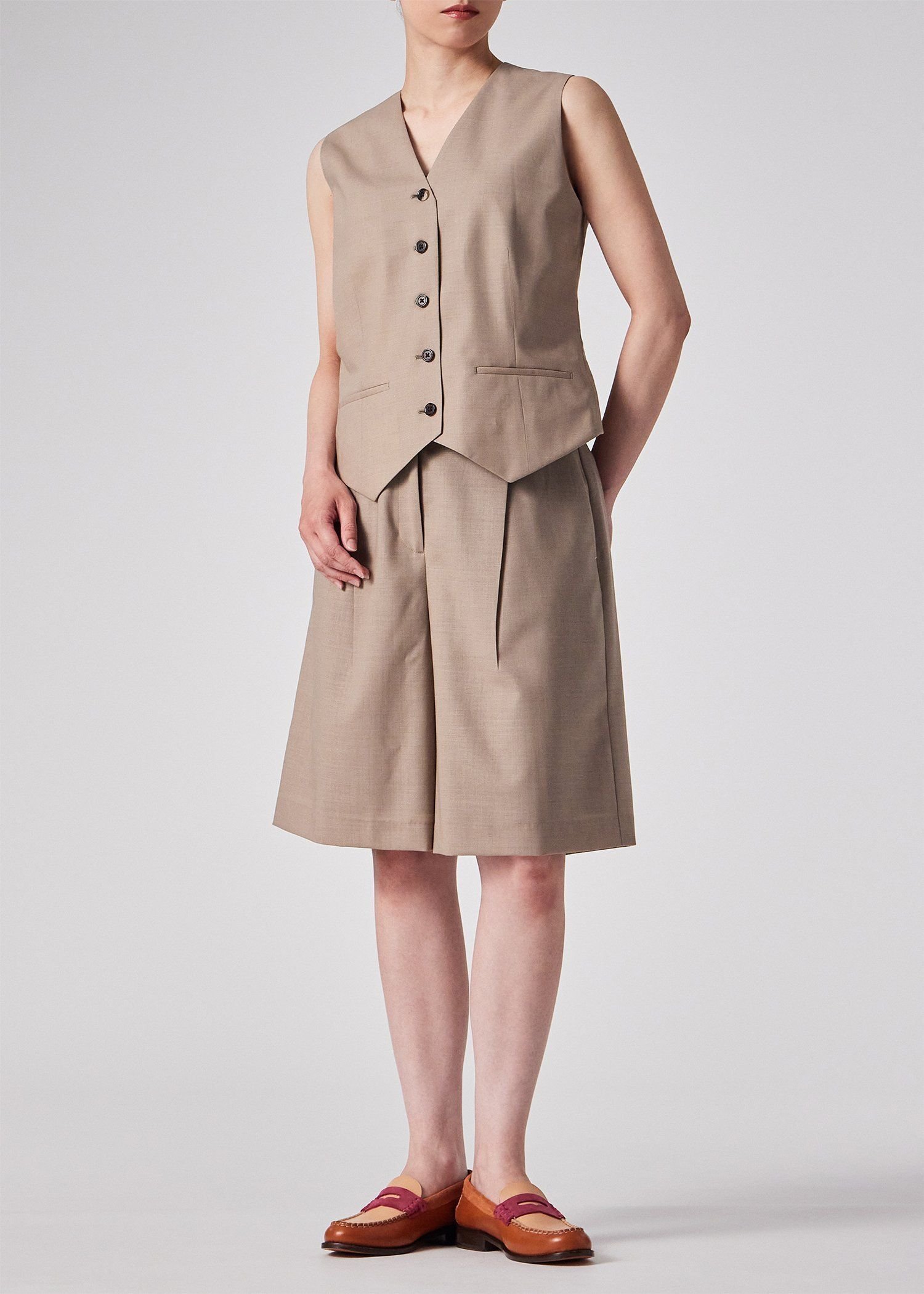 【SALE／30%OFF】Paul Smith ウィメンズ クリスプウール ベスト ポール・スミス ジャケット・アウター テーラードジャケット・ブレザー ベージュ【送料無料】