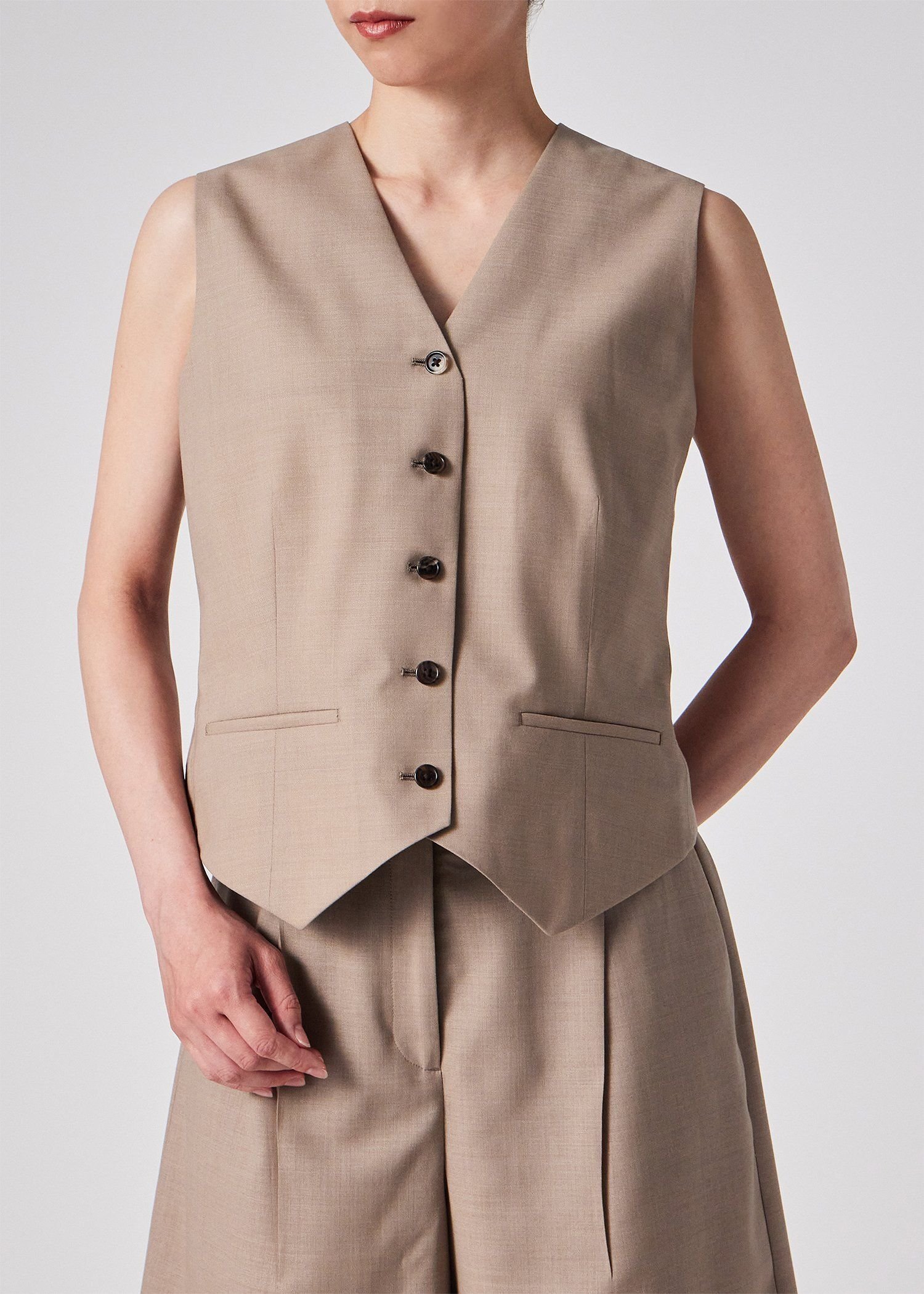 【SALE／30%OFF】Paul Smith ウィメンズ クリスプウール ベスト ポール・スミス ジャケット・アウター テーラードジャケット・ブレザー ベージュ【送料無料】