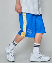 WEGO MEN'S メッシュライングラフィックショーツ ウィゴー パンツ キュロット ブルー ブラック【送料無料】