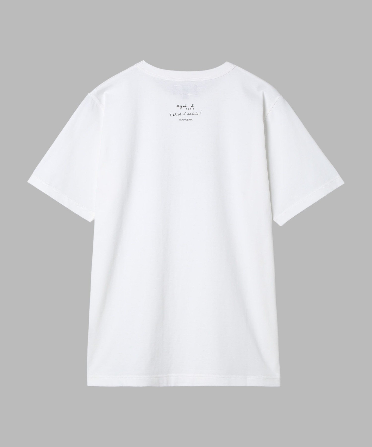 プリント コットン 半袖 アーティスト Tシャツ "Taku Obata" アニエスベー トップス カットソー・Tシャツ ホワイト