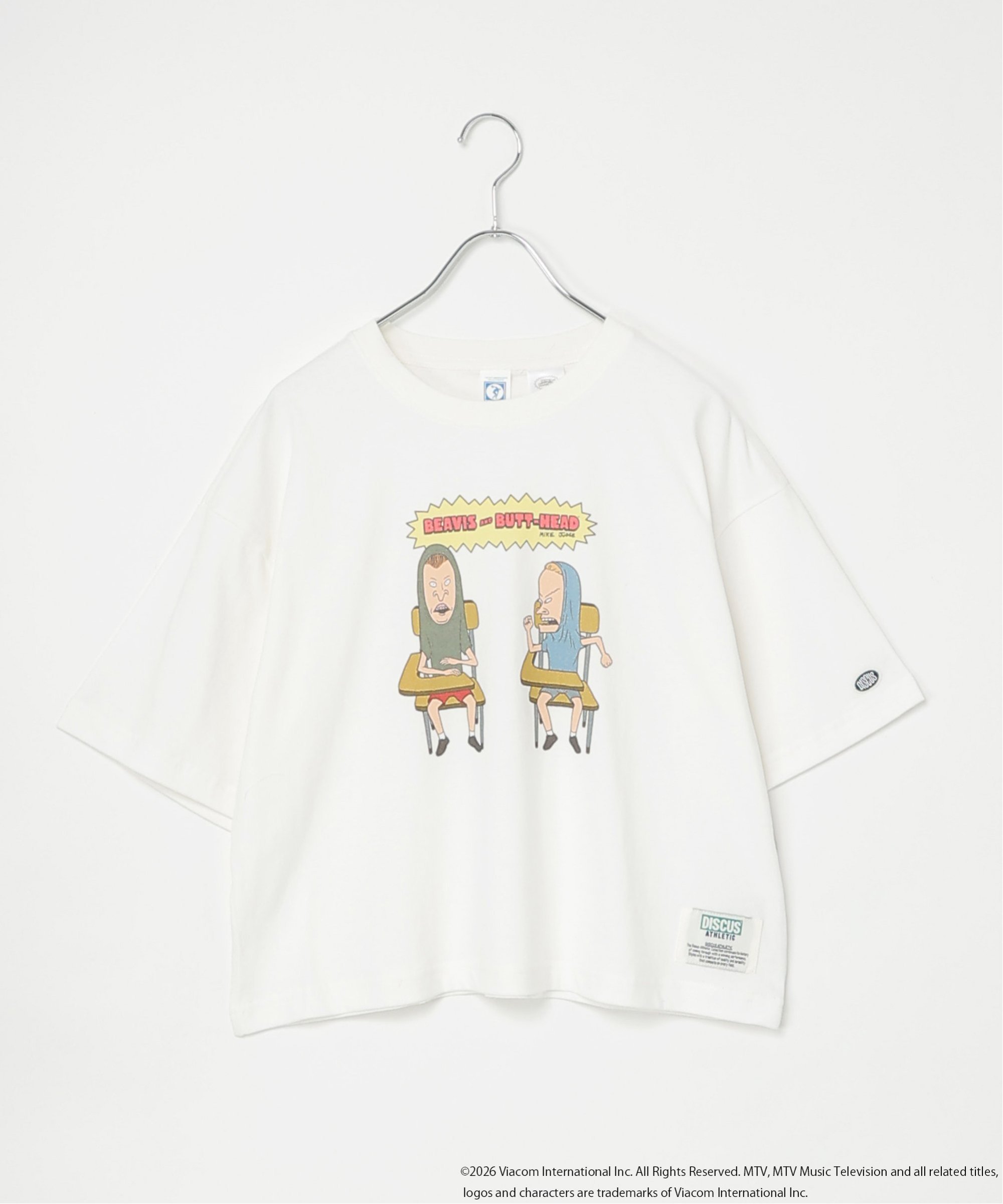 notch. DISCUS ATHLETIC/『BEAVIS AND BUTT-HEAD』ビーバス・アンド・バットヘッド デザインTシャツ ノッチ トップス カットソー・Tシャツ ホワイト ブラック
