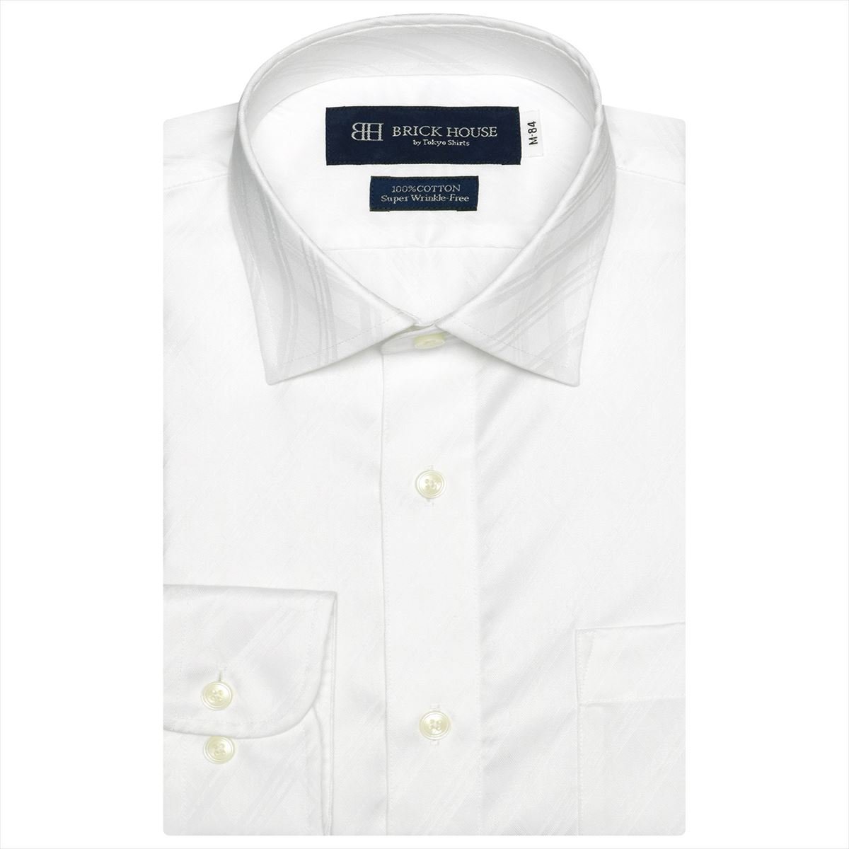 【SALE／65%OFF】TOKYO SHIRTS 【超形態安定】 プレミアム 形態安定 ワイドカラー 綿100% 長袖 ワイシャツ トーキョーシャツ スーツ・フォーマル Yシャツ・カッターシャツ ホワイト