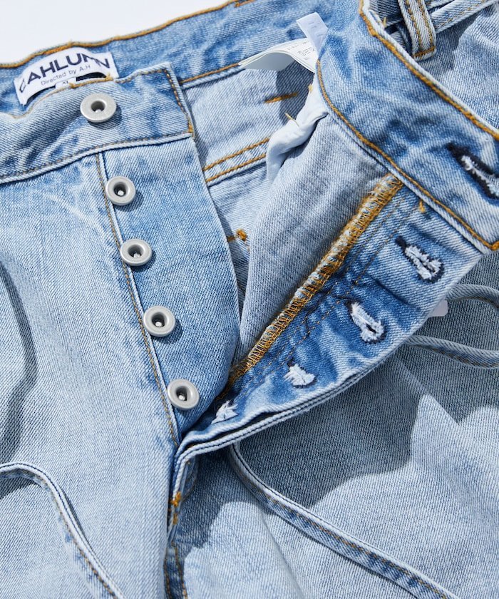 CAHLUMN Selvedge Denim Pant "straight" フリークスストア パンツ ジーンズ・デニムパンツ ブルー グレー【送料無料】