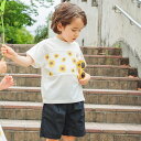 branshes 【プチプラ/おそろい】ひまわり半袖Tシャツ ブランシェス トップス カットソー・Tシャツ ホワイト ネイビー