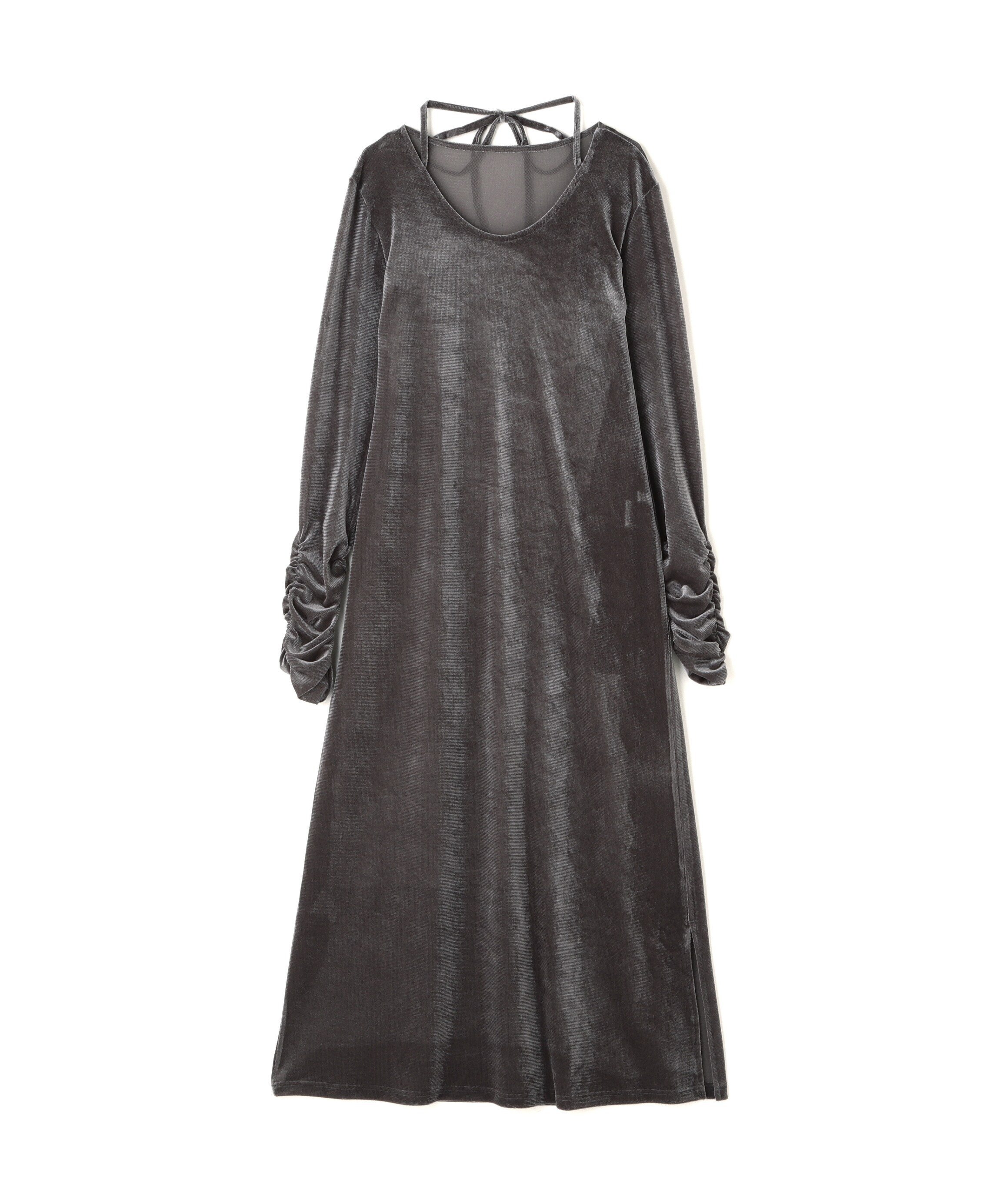 PROPORTION BODY DRESSING シアーベロアワンピース 24AW プロポーションボディドレッシング ワンピース・ドレス ワンピース ホワイト グレー